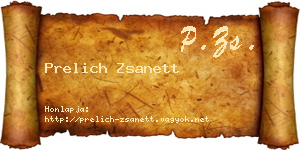 Prelich Zsanett névjegykártya